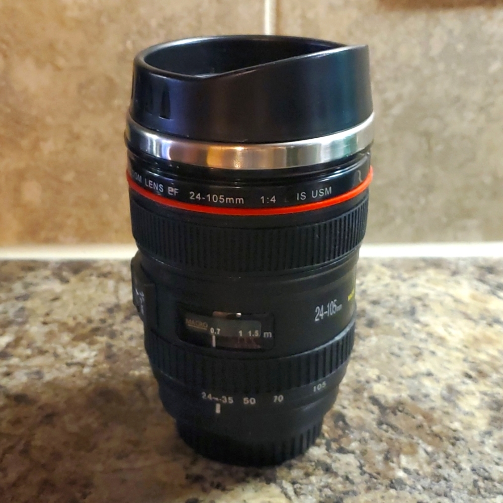 Camera lens mug, $5